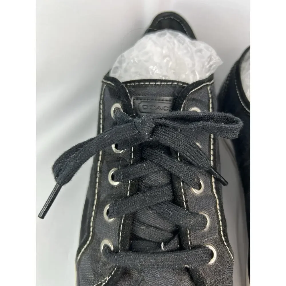 COACH Dalia Womens Sneakers Size 11 B Black Signature C Monogram Shoes F0007